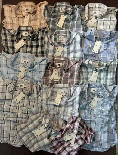New Lacoste check shirt premium quality premium quantity original fabric